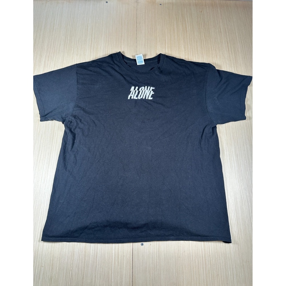 Alone T-Shirt Mens 2XL‎ Blue Embroidered Logo Cotton Crew Neck Running Pullover